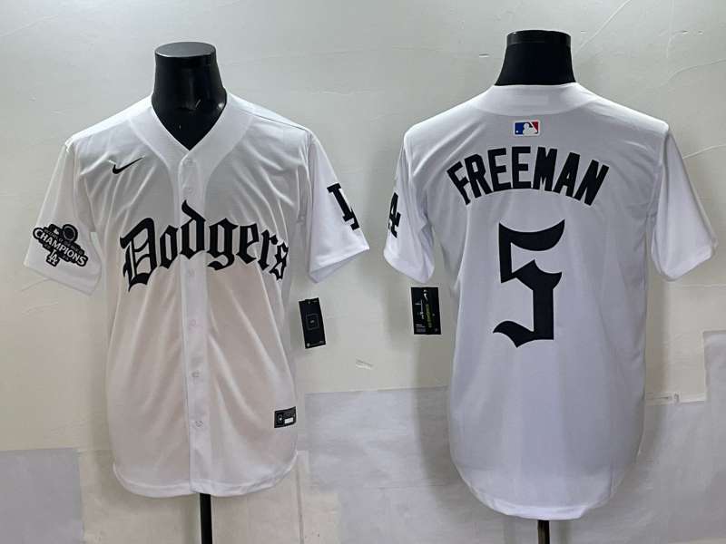 Men Los Angeles Dodgers 5 Freeman white Nike 2025 MLB jersey 0010